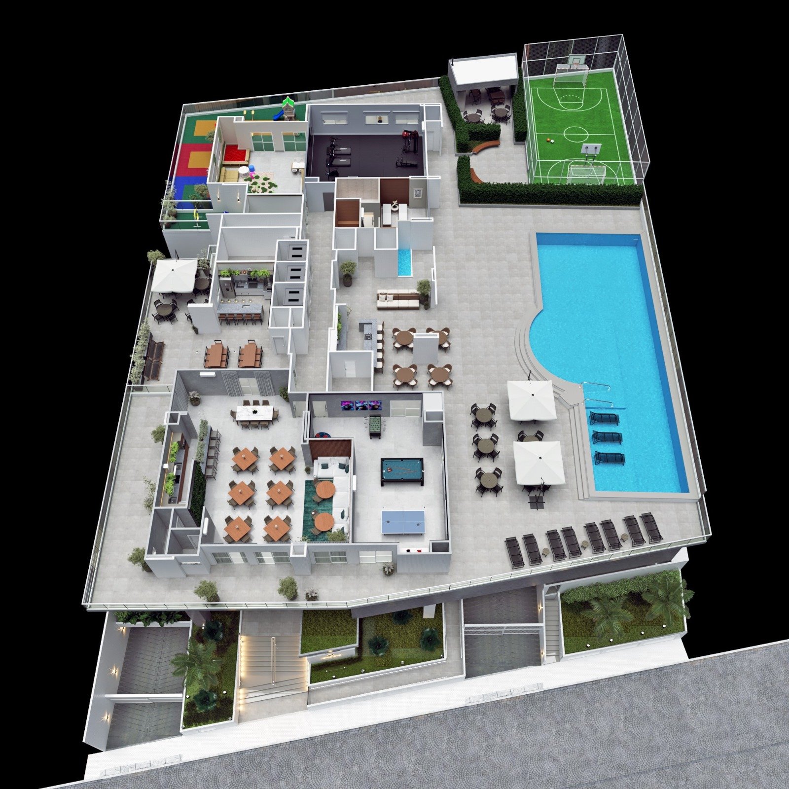 Planta Geral 3D do Lazer